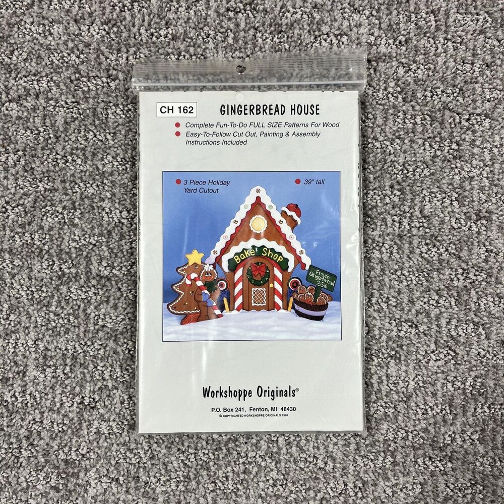 Workshoppe Originals Gingerbread House Yard Cutout Pattern CH 162 39in 3 Piece